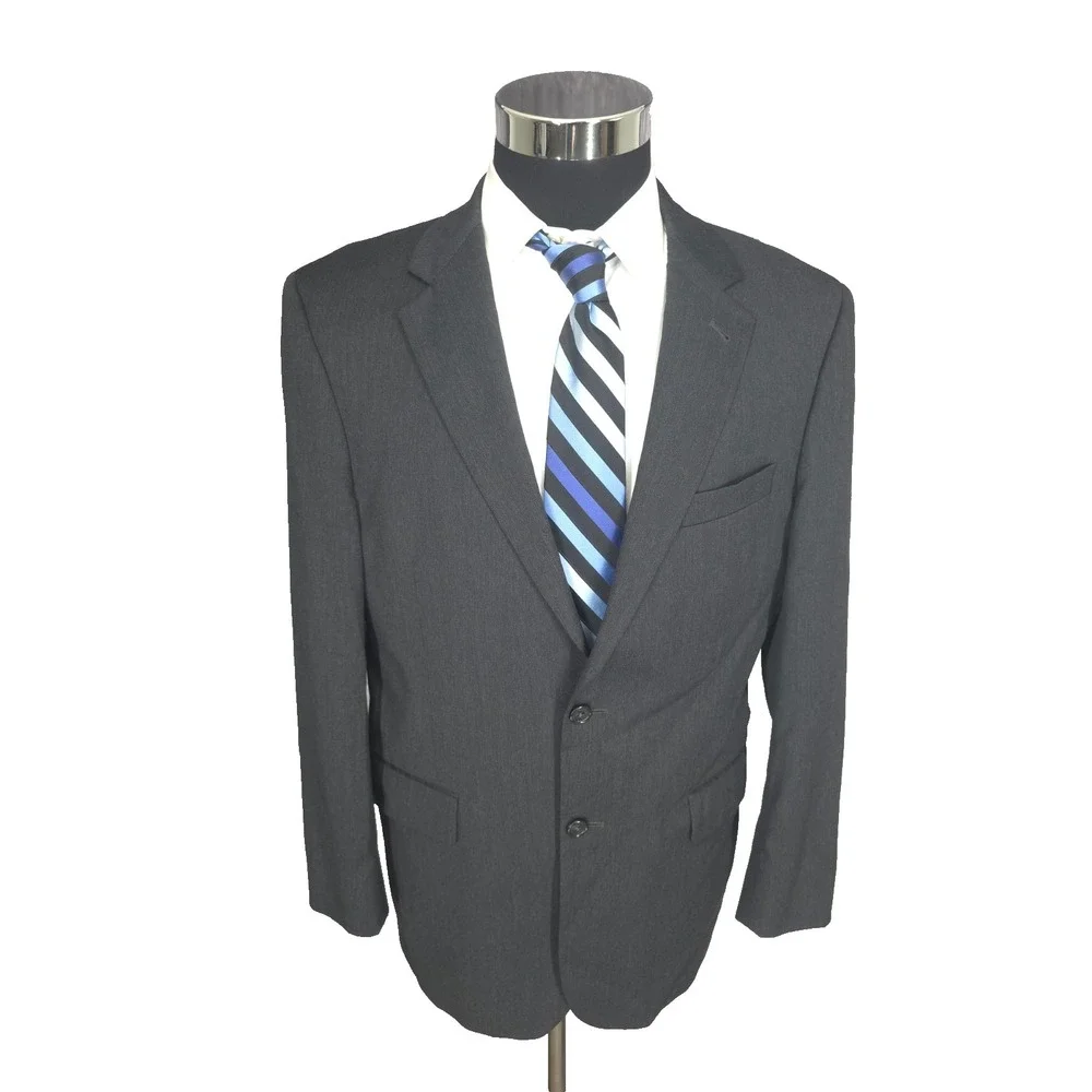 Jos A Bank Blazer Jacket Mens 40R‎ Gray Sports Coat 2 Buttons Pure Wool *